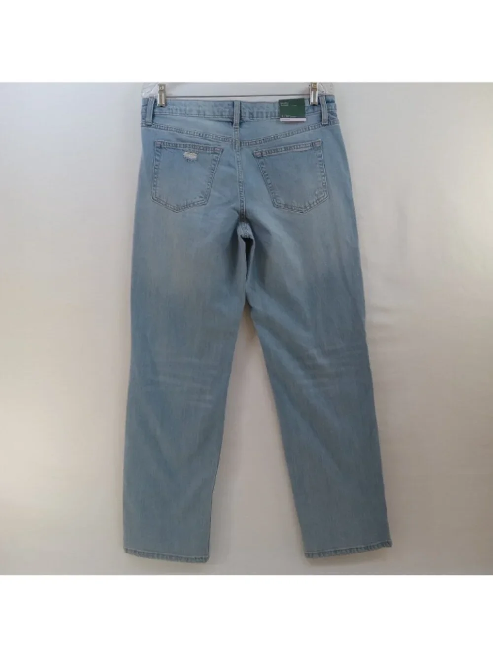 Wild Fable EasyRigid Size 8 Mid-Rise Straight Jeans Distressed Denim Medium Wash